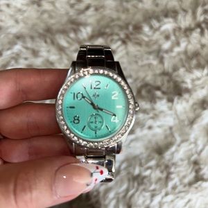 COPY - Silver and Tiffany blue watch